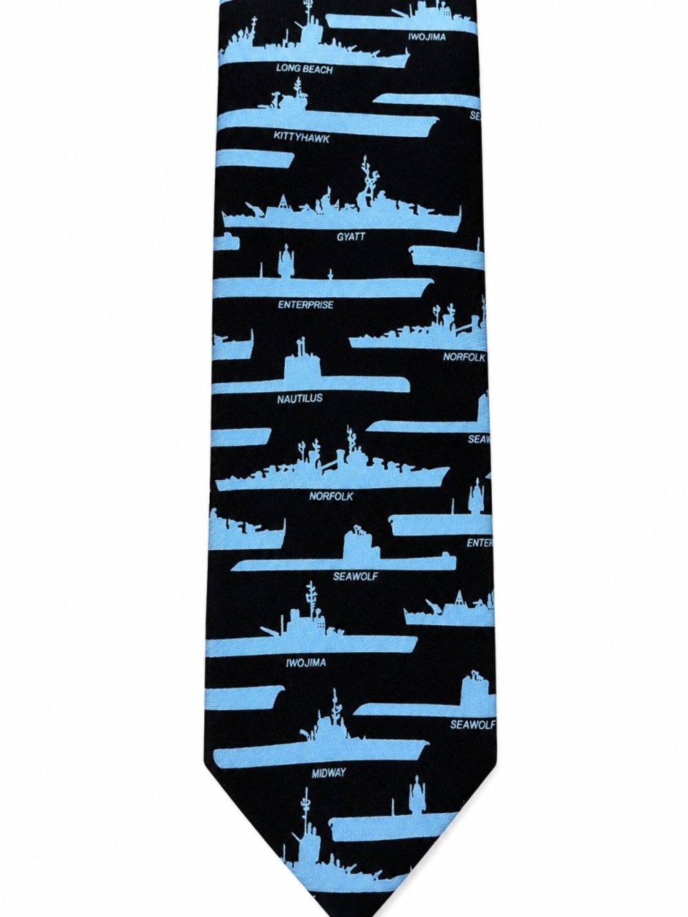 Josh Bach Navy Ships Submarines Silk Tie USS Enterprise Nautilus